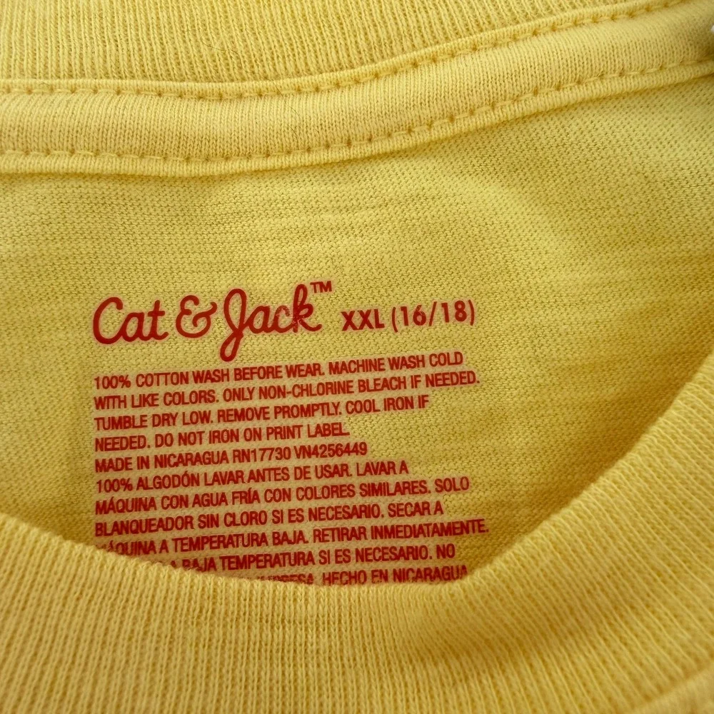 Cat & Jack Shirt Shorts Set 3pc‎ Casual Bundle Kids XXL 16/18 Blue Yellow Tan